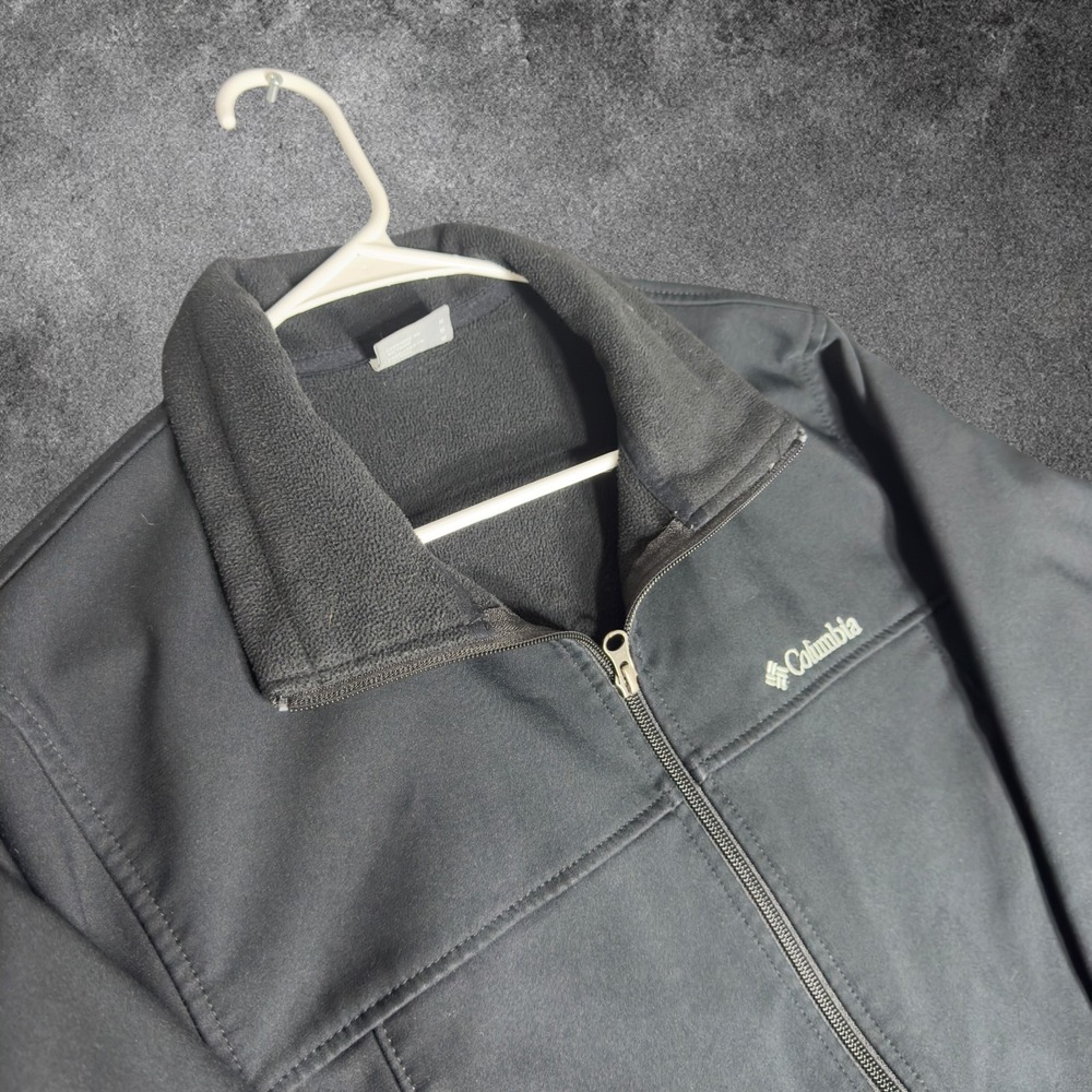 Columbia Women's Medium Black Softshell Jacket Fleece Lined Full Zip Hiking